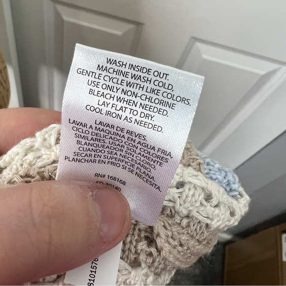 Sz 2X Love Knits Boutique Tan& Blue Striped Crochet Dress NWT - Picture 11 of 11